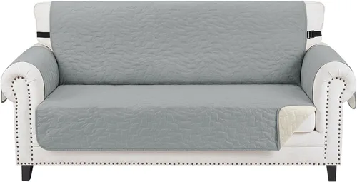 Vista 49 de CUCRAF Funda acolchada antideslizante para sofá, resistente al agua, protector de muebles para sofá de 1 cojín, apto para mascotas, funda de sofá
