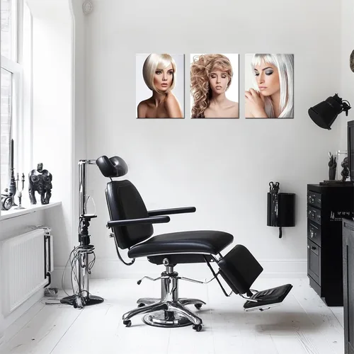 Vista 2 de Decoración de pared de salón de peluquería de corte de pelo de moda enmarcada 36Wx16H Women Hairstyle Wall Decor, Fashion Haircut Picture