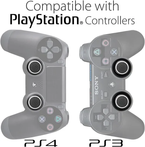 Vista 3 de Fosmon Juego de 4 agarres analógicos de control de palanca de mando, compatibles con PS5, PS4, Xbox One, Xbox Series XS, compatible con Nintendo
