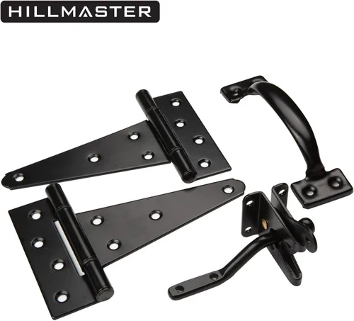 Vista 5 de HILLMASTER Kit de herrajes para manija de puerta de alta resistencia para valla de madera, pestillo de puerta de cierre automático con cuerda