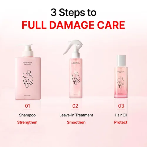 Vista 7 de GROWUS Champú Damage Therapy (16.9 fl oz) 16.9 fl oz Péptido marino, ácido salicílico y niacinamida Lavado diario nutritivo para cabello seco