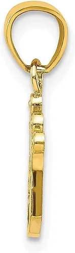 Vista 2 de Collar con dije de corona de oro amarillo de 10 quilates, joyería fina para mujer, regalos para ella