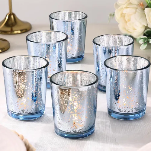 Vista 9 de LETINE 6 portavelas votivas moradas, tamaño votivo estándar para velas votivas regulares, soporte para velas de té para decoración del hogar Púrpura