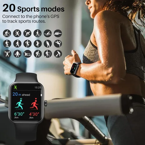 Vista 7 de TOZO S2 - Reloj inteligente Alexa integrado con monitor de actividad física y frecuencia cardíaca y oxígeno en sangre, monitor de sueño, pantalla