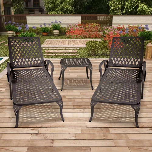 Vista 4 de Saiveina Sillón de aluminio fundido 1pcs marrón