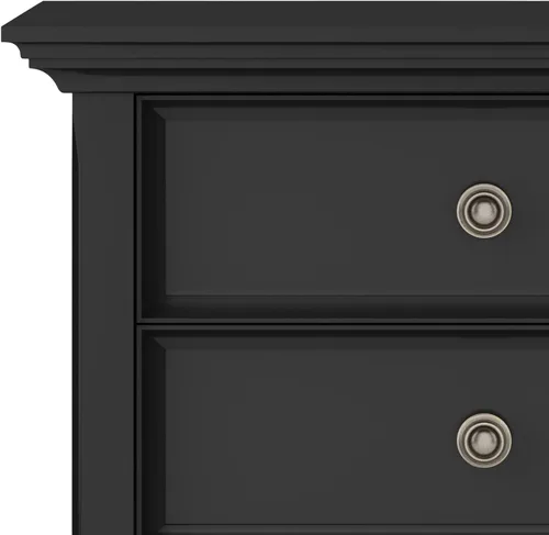 Vista 6 de SIMPLIHOME Amherst Mesita de noche tradicional de madera maciza de 24 pulgadas de ancho, color negro, para sala de estar y dormitorio