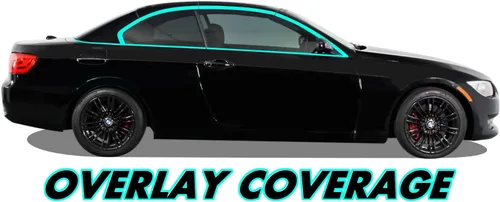 Vista 2 de Revestimiento de vinilo opaco cromado para BMW Serie 3 E93 convertible Coupé 2007-2013 (negro brillante)