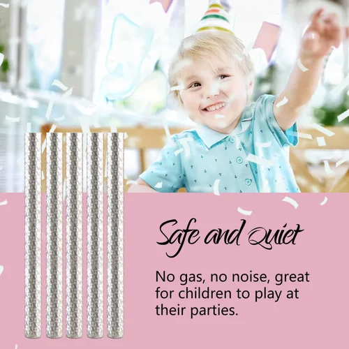 Vista 4 de BATTIFE Paquete de 40 varitas de confeti blanco, confeti de papel de seda de 14 pulgadas, palitos de aleteo para bodas, celebraciones, aniversarios