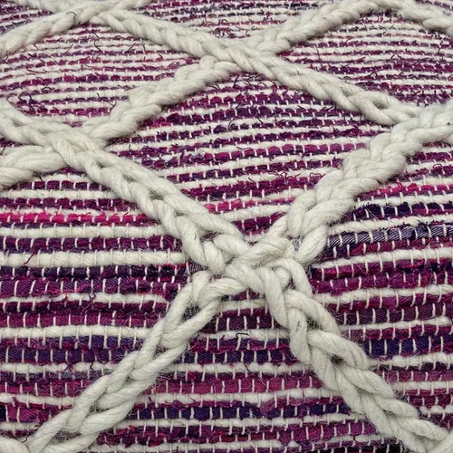 Vista 10 de SIMPLIHOME Cowan Puf cuadrado contemporáneo en telar magenta y natural tejido para la sala de estar, el dormitorio y la habitación de los niños