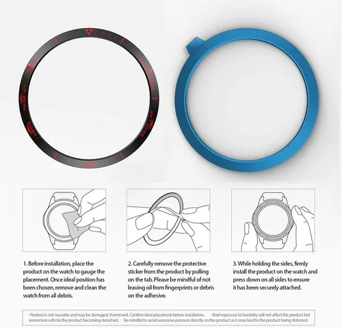 Vista 6 de REYDA Bisel de reloj compatible con Garmin Fenix 5/5 Plus, anillo de bisel de acero inoxidable, cubierta adhesiva de bisel de acero inoxidable