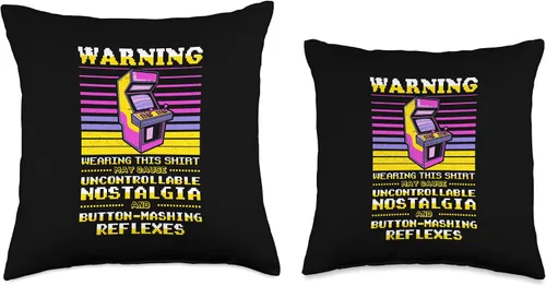 Vista 3 de Retro Gaming Gifts Video Player Retro Gamer Classic 80s Arcade Game - Almohada de 16 x 16 pulgadas, multicolor