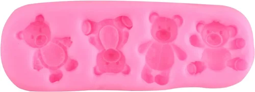 Vista 16 de ZiXiang - Molde de fondant de perlas de silicona para oso, juego de 5 Ball Pearl Semi Sphere Chocolate Molds Teddy Bear Cake Decorating Cupcake