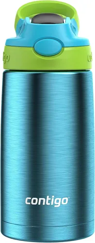 Vista 5 de Contigo Autospout - Botella de agua con popote y pajita, 384.81 ml, Azalea/Pansy