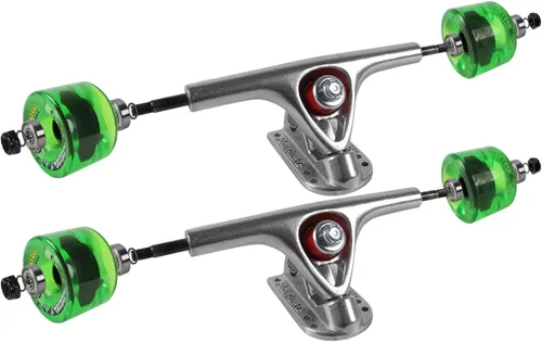 Vista 2 de Core París 180 Longboard Trucks Paquete Bigfoot 76MM Cruisers Green Wheels