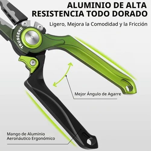 Vista 3 de TRUSCEND Alicates de Pesca Bloqueables Prácticos con Mango Ergonómico Innovador, Herramienta de Pesca Recubierta de Teflón Resistente a la Corrosión