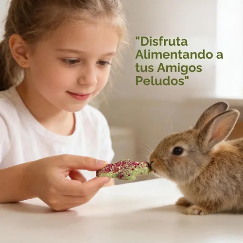 Vista 6 de Abizoo Juguetes masticables de conejo, paquete de 9 bocadillos naturales