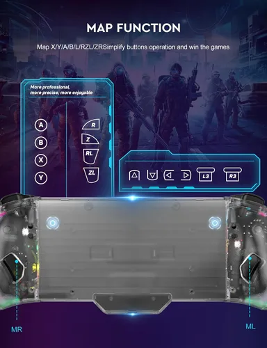 Vista 6 de momen 2024 New Version Switch Controller,Wireless One-Piece Joypad Controller Compatible with Switch OLEDLite,Switch Pro Joycon Controller with RGB