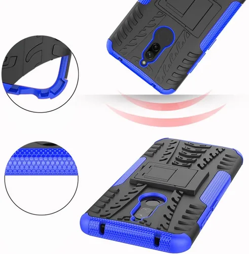 Vista 6 de Asuwish Funda de teléfono para Xiaomi Redmi 8A Redme 8 con protector de pantalla de vidrio templado y soporte delgado híbrido resistente resistente