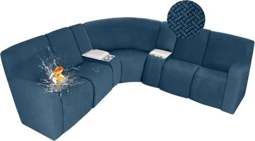 Vista 18 de ALIECOM Fundas 100% impermeables para sofá seccional reclinable, forma de L, elásticas, para esquina, funda para sofá seccional reclinable, lavable