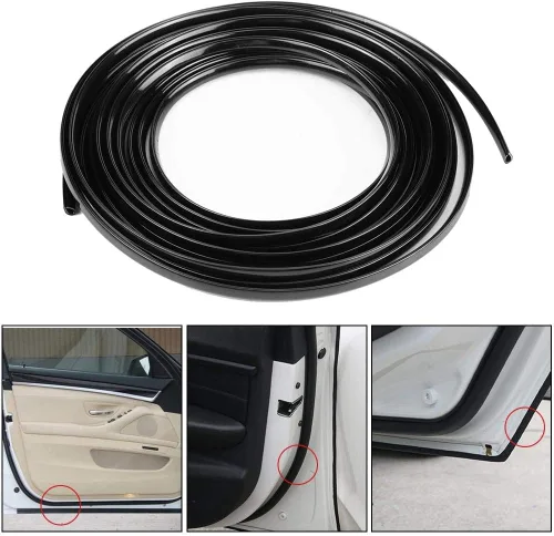 Vista 2 de 19.7 ft 19.7ft Negro Puerta De Coche Moldeado Trim Strip Scratch Guard Protector Cover (Negro)