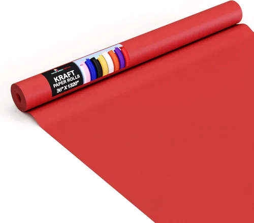 Vista 15 de Crown Display Rollo de papel kraft negro de 17.75 x 1320 pulgadas (110 pies), papel de regalo kraft perfecto como papel de envío, rollo de papel