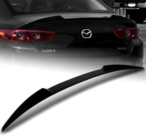 Vista 6 de W-Power - Alerón para tapa trasera de maletero de plástico ABS estilo V compatible con Mazda 3 Sedán 2019-2023, 2020 2021 2022 (negro mate)