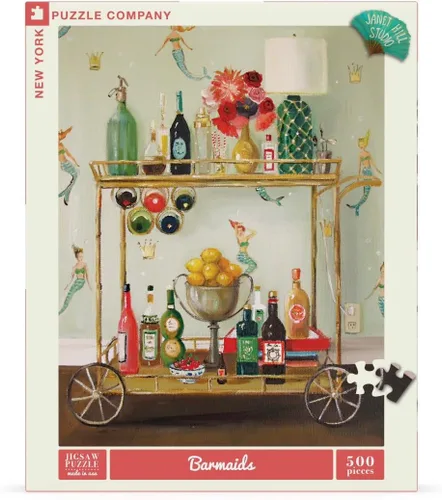 Vista 3 de New York Puzzle Company - Janet Hill Barmaids - Rompecabezas de 500 piezas para noches de juego familiares por Janet Hill