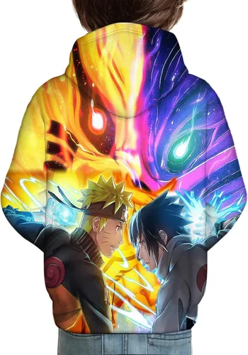 Vista 2 de Sudadera con capucha de dibujos animados para jóvenes, con estampado 3D, sudadera con capucha de anime para niños y niñas