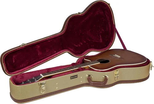 Vista 41 de Crossrock Estuche de madera para guitarra clásica de tamaño completo 4/4, diseño superior arqueado, interior de felpa, pestillos de metal Negro