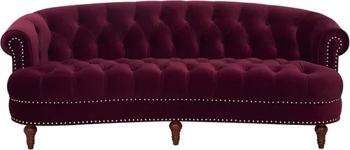Vista 11 de Jennifer Taylor Home La Rosa - Silla de acento tapizada victoriana con capitoné, terciopelo rosa ceniza