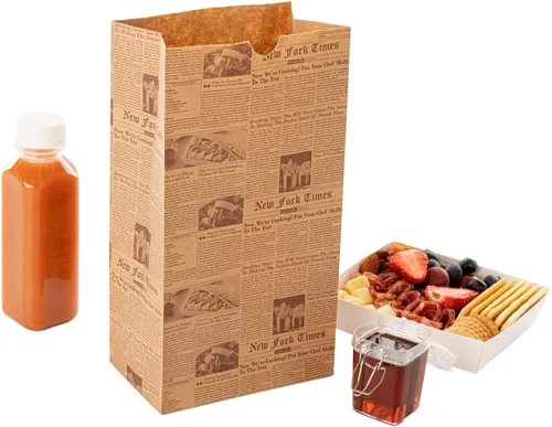 Vista 60 de Restaurantware Bag Tek - Bolsas de papel de 2 libras, 100 bolsas de almuerzo desechables, pequeñas para almuerzos, sándwiches y aperitivos, bolsas