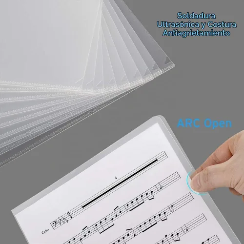 Vista 3 de Sooez Paquete de 25 bolsillos transparentes para carpetas de documentos para proyectos, carpetas de archivos de plástico tamaño carta, fundas
