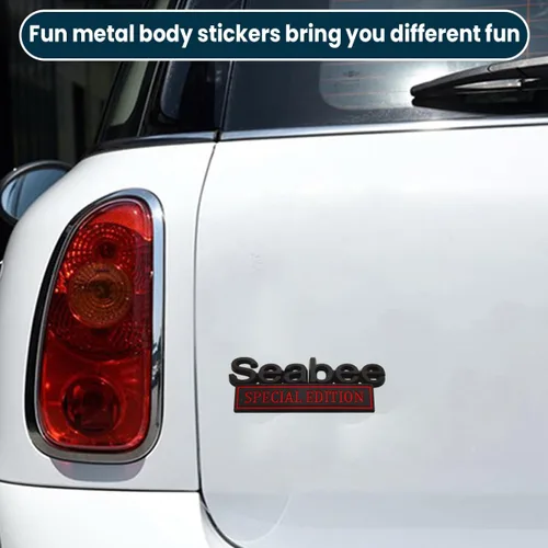 Vista 3 de BESULEN 2 piezas Emblema Edición Seabee, calcomanías de coche de 3D letras metálicas para guardabarros, maletero, portón trasero, accesorios