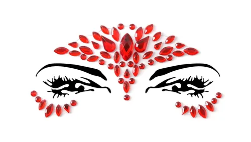 Vista 8 de FACEGEM LONDON Gemas Faciales Adhesivas con Purpurina Calcomanía de Tatuaje de Joyas Gemas de Festival Fiesta Rave Maquillaje Corporal 100 PIEZAS