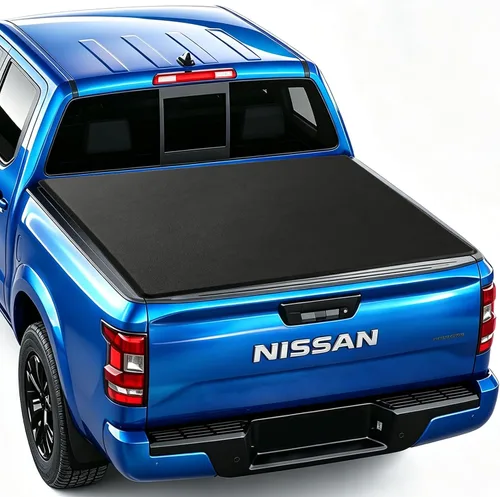 Vista 10 de Mamoru - Cubierta rígida para caja de camioneta Nissan Titan FRP de 5 pies y 7 pulgadas Ajuste para sistema de riel utilitario de fábrica Plegado