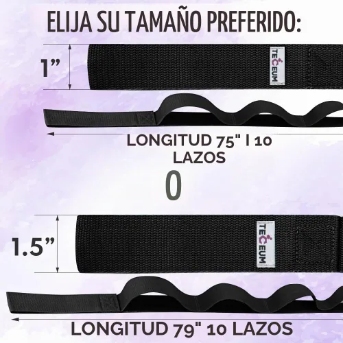 Vista 4 de TECEUM Stretching Strap with 10 Loops for Physical Therapy & Rehab