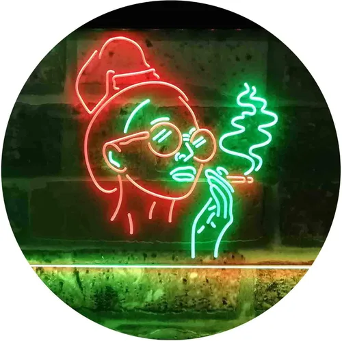 Vista 11 de ADVPRO Señal de neón LED de doble color rojo y azul para fumar mujer mala perra cueva cobertizo cueva st6s43-i3869-rb