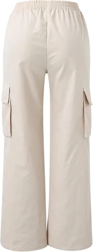 Vista 5 de Trousers Pants for Women Casual Fashion Wide Leg Stretch Pants High Waist Relaxed Fit Spring Bottoms