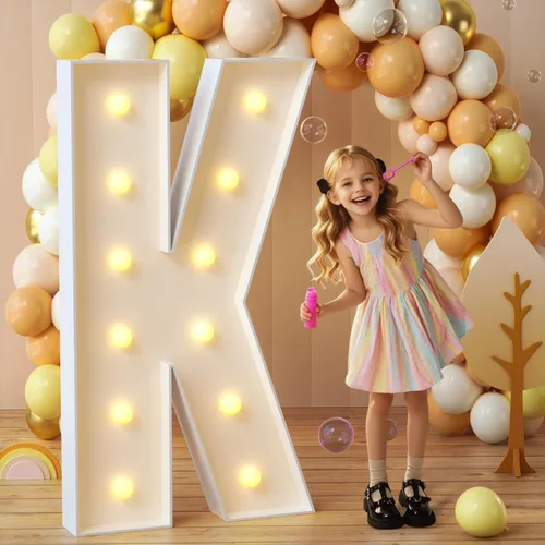 Vista 64 de imprsv Letras con luz para marquesina, letras de mosaico de 3 pies de alto con luz para decoración de baby shower, graduación, grandes