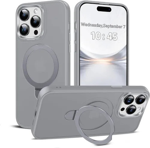 Vista 21 de LeYi Funda para iPhone 11 para MagSafe con soporte magnético, color negro