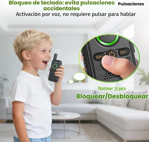 Vista 6 de Sistema de intercomunicación inalámbrico de seguridad para el hogar con alarma VOX manos libres y SOS, intercomunicador de 2 vías de largo alcance