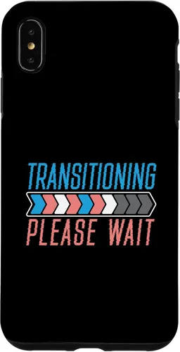Vista 11 de Funda transgénero LGBTQ para iPhone 16 Transitioning Please Wait Rainbow Pride