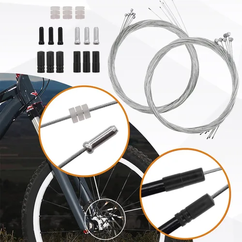 Vista 8 de mankk Kit universal de 73 piezas de cables de freno de bicicleta y kit de repuesto de carcasa de acero inoxidable para bicicleta de bicicleta Kit