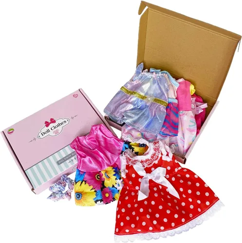 Vista 3 de Ropa de muñeca de bebé – 6 juegos de ropa de niña, vestido de bebé, accesorios para muñecas de 10, 11 y 12 pulgadas.