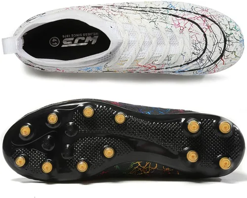 Vista 2 de MIGPOGZAI Zapatos de fútbol para hombre, zapatos de fútbol de alta calidad, transpirables, atléticos, profesionales, para jóvenes, niños, zapatos