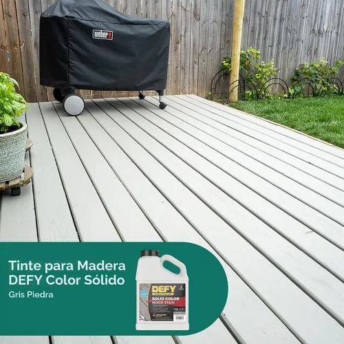 Vista 9 de DEFY Tinte de madera de color sólido - Piedra gris, 1 galón - Pintura duradera para terrazas y cercas de madera – Resistente a los rayos UV, pintura