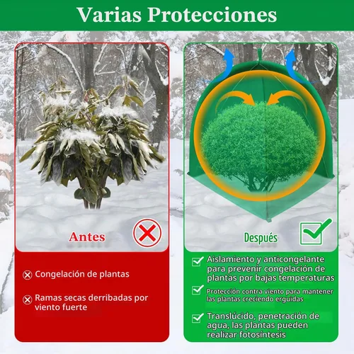 Vista 5 de GJL Paquete de 2 cubiertas para plantas de invierno, protección contra
