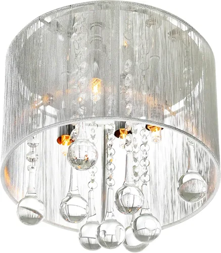 Vista 3 de Water Drop - Marco cromado de montaje empotrado de 10 pulgadas y pantalla plateada con gotas de cristal
