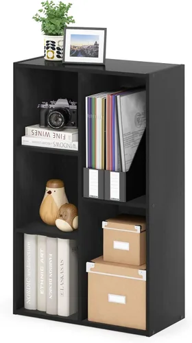 Vista 16 de Furinno Jaya - Estantería moderna de 3 niveles con estante ajustable, estantería con estante abierto, 9.5 x 24.5 x 40.3 pulgadas, para organización