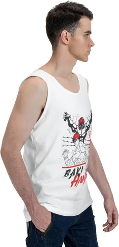 Vista 4 de Camiseta sin mangas de anime Baki The Grappler para hombre, de verano, sin mangas, chaleco de moda